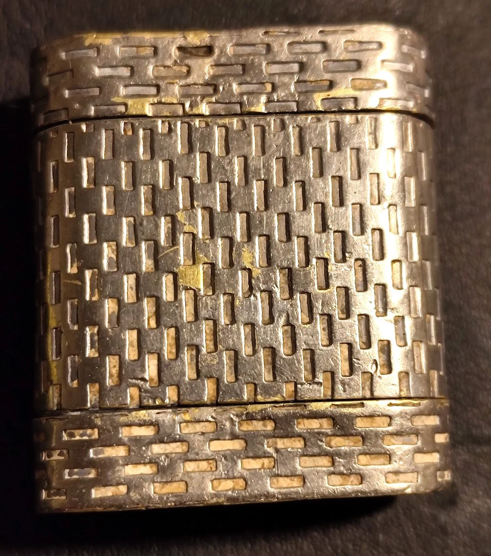 Antique Basket-Weave Matchbox Holder / Vesta Case