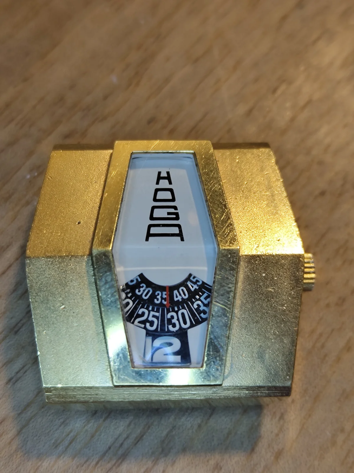 HOGA Directime Jump Hour Automatic Watch — Ref. 9034 — Gold-Plated Rectangular Case — Swiss Made — ca. 1975s — Baschmakoff System
