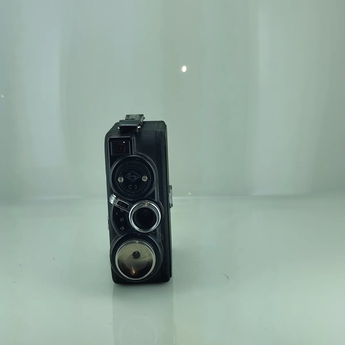 Eumig Movex 8C Double-8 Cine Camera, ca. 1950s — Rotar f/1.9, Original Leather Case & Strap