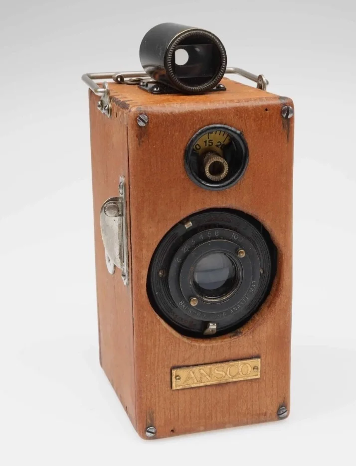 Ansco Memo c.1927 — Bare Wood Body — Wollensak Cine Velostigmat f/6.3 — Half-Frame 35mm