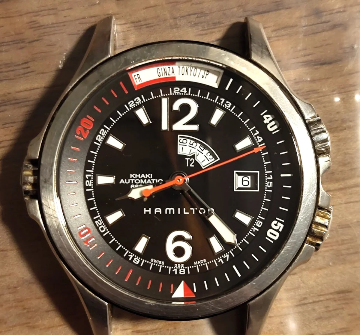 Hamilton Khaki Automatic GMT — World Time, Ref. H775550, 200m, Running